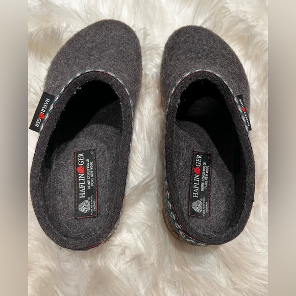 NWOB Haflinger Classic Grizzly clog wool slippers. Size 6 (37 European) - Picture 8 of 9
